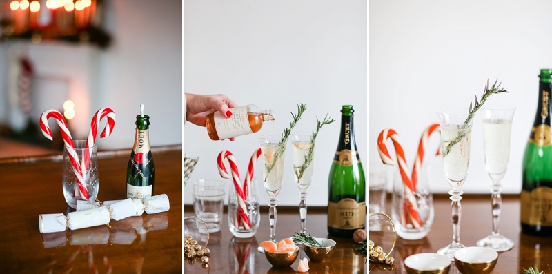 Studio No. 8 Holiday Table with champagne and candy canes